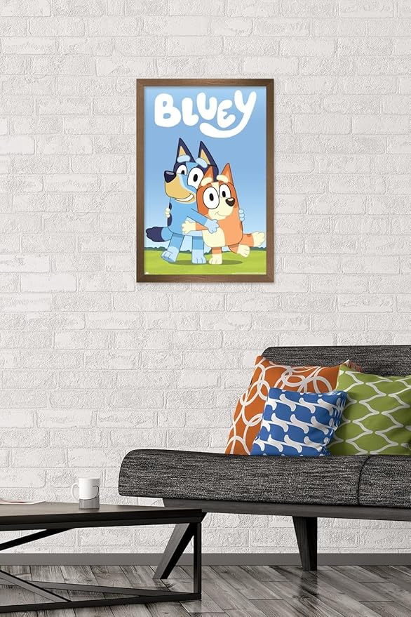 Bluey - Hug Wall Poster, 22.4L" x 14.7W", Bronze Framed Version