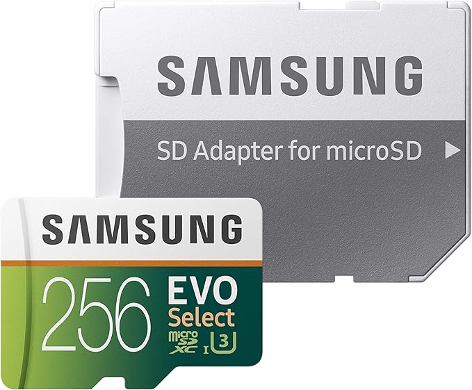 SAMSUNG (MB-ME256GA/AM) 256GB 100MB/s (U3) MicroSDXC EVO Select Memory Card with Full-Size Adapter