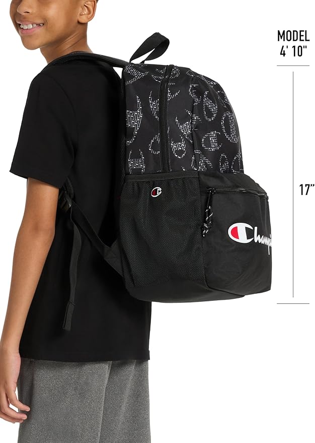 Champion Merit Backpack, Black/White, OS