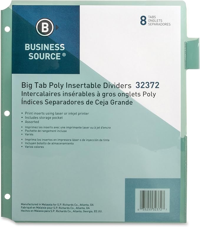 Business Source Pocket Index Dividers (32372)