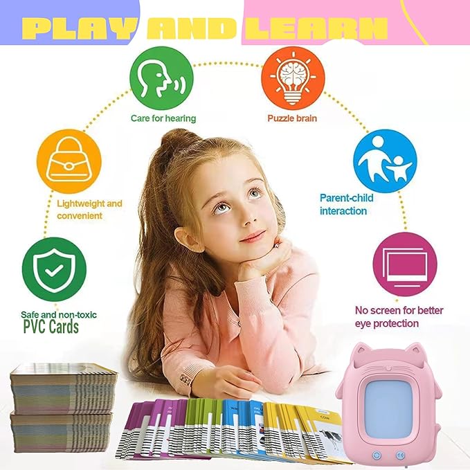 Preschool Toys, Montessori Toys for 1+ Year Old, Talking Flash Cards with 274 Sight Words (Double-Sided PVC Alphabet Flash Cards & More), Pocket Speech, See and Say, Autistic Kids Must Haves