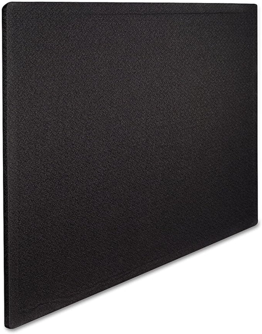 Quartet Bulletin Board, Fabric, 4' x 3', Frameless, High-Density Fiberboard, Oval Office, Black (7684BK)
