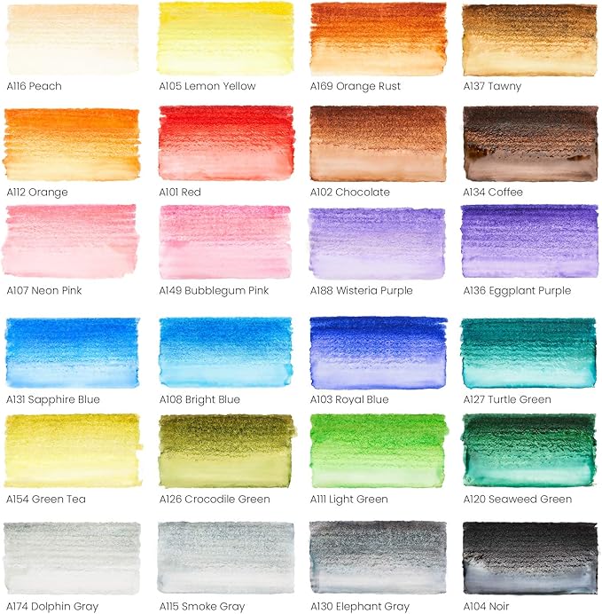Arteza Watercolor Painting Art Set, Real Brush Pens 24 and Foldable Canvas Paper Bundle, DIY Kit Art Supplies for Artists & Hobby Painters