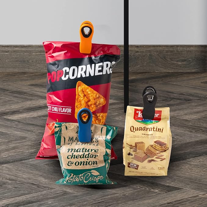 Chip Clips Bread Clips Bag Clips Magnetic Clips Chip Clip Chip Clips Bag Clips Food Clips Clips for Food Packages Chip Bag Clip (10pcs Black)