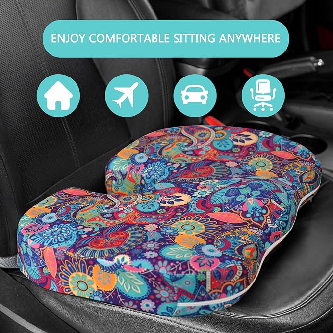 Tailbone Pain Relief Cushion, Memory Foam Seat Cushion for Pressure Relief Coccyx Cushion for Sciatica Pain Ergonomic Seat Cushion for Office Desk Chair