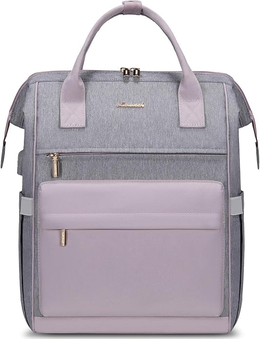 LOVEVOOK Laptop Backpack for Women,15.6 Inch Work Teacher Nurse Bag,Business Computer Backpack Purse with USB Port,Stylish Casual Daypack for Travel