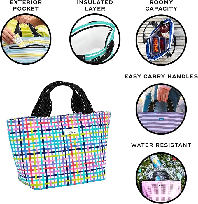 SCOUT Nooner Insulated Lunch Box for Women with 6 Can Capacity - Lightweight Work Lunch Bag for Teachers and Nurses - Soft Cooler for Beach Travel and Picnic