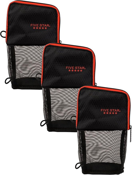 Five Star Stand 'N Store Pencil Pouch, Fits 3-Ring Binder, Pencil Case, Assorted Colors, Color Will Vary, 1 Count (50516) (Pack of 3)