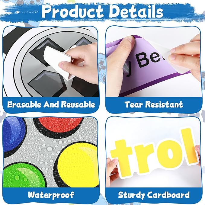 Growth Mindset Video Game Theme Bulletin Board Set Things I Can Control Positive Back to School Bulletin Decor for Classroom Mental Health Inspirational Gamer Cutouts for School Chalkboard Wall Decor