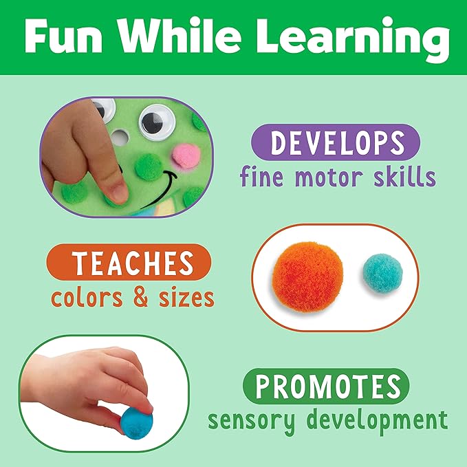 Creativity for Kids Pom Pom Pictures: Dinosaurs - Toddler Learning Toys, Sensory Play (Ages 3+)