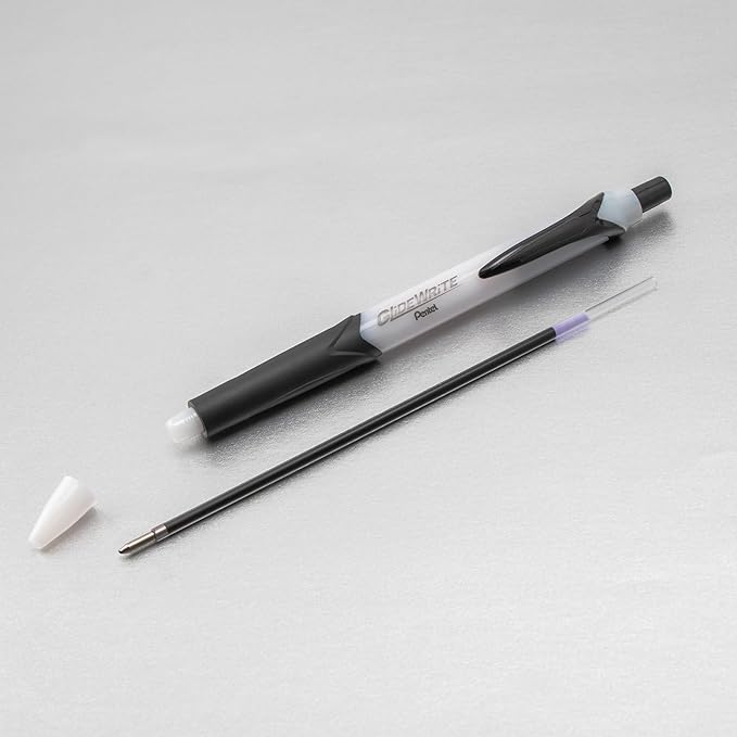 Pentel GlideWrite Ballpoint Pen with TechnIFlo Ink, (1.0mm) Medium Line, Black, Box of 12 (BX910-A)