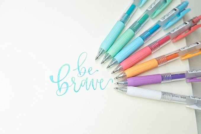 Zebra Pen Sarasa Clip Retractable Gel Pen, 0.5mm Fine Point, Assorted Milk Colors, Ideal for Office and School, Journal, Note Taking and Planner Use, 8-Pack (48908)