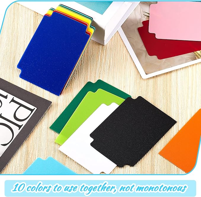250 Pcs Trading Card Dividers Plastic Card Dividers, Multicolor Frosted Separator with Tabs Standard Vertical Compatible with MTG Games Sports TCG, 2.7 x 3.8 Inches