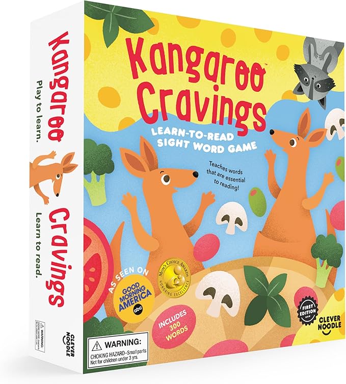Kangaroo Cravings Learn to Read Sight Word Games - Fun Reading Games for Kids Ages 5-7 - Parent & Teacher Must Haves for Preschool, Kindergarten, 1st-3rd Grade