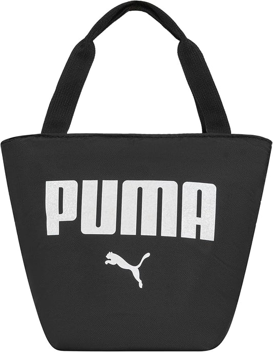 PUMA Unisex Kid's Adventure Lunch Tote, Black/White Glitter, Small
