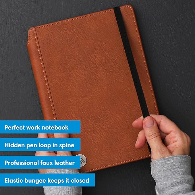 Blue Sky ASMBLD Notebook, 5.75" x 8.5", Undated, Open Spine with Bungee Closure, Flexible Cover, Lined Pages for Journaling, Notes and Planning (Tan, 5.75" x 8.5")
