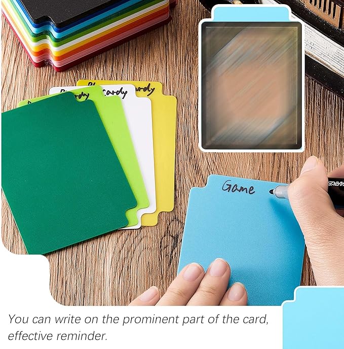 100 Pcs Trading Card Dividers Plastic Card Dividers, Multicolor Frosted Separator with Tabs Standard Vertical Compatible with MTG Games Sports TCG, 2.7 x 3.8 Inches
