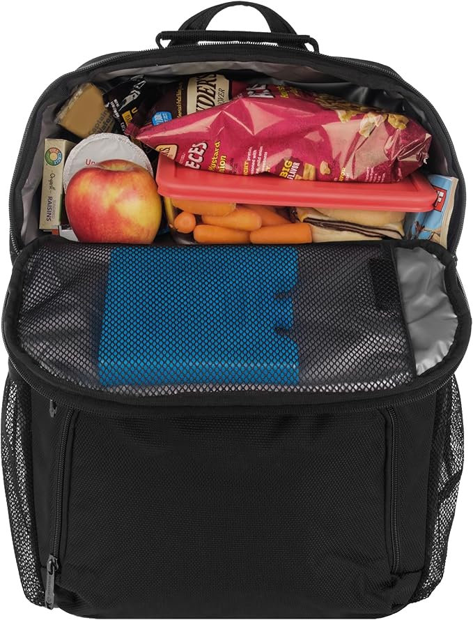 Wolverine 36 Can Cooler Backpack with Durable Nailhead Nylon, Dual Compartment Cooler & Dry Storage, Padded Mesh Back Panel, & Exterior Water Bottle Pockets