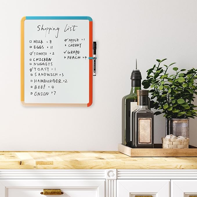 Mr. Pen- Dry Erase Board, 14” x 11” with a Black Dry Erase Marker, Colorful Frame, Small White Board, White Board for Kids