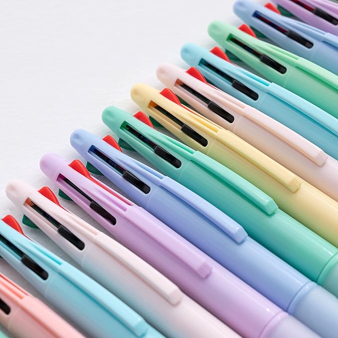 Multicolor Ball Point Pens 4-in-1 Colored Pens (1.0mm) Assorted Inks 4-Color Ballpoint Pen (18 pack)