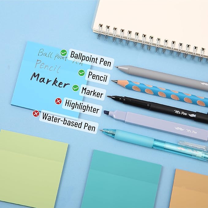 Mr. Pen- Aesthetic Book Annotation Kit, 38 pcs, Aesthetic Highlighters and Gel Pens, Transparent Sticky Notes, Transparent Sticky Tabs for Books, No Bleed Highlighters for Bible Pages No Bleed
