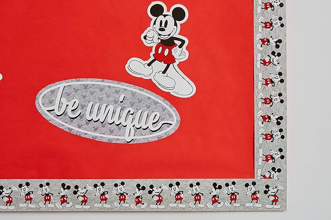 Eureka Disney Retro Mickey Mouse Poses Decorative Classroom and Bulletin Board Trim for Teachers, 2.25" Wide, 12 Strips for 37 Total Feet