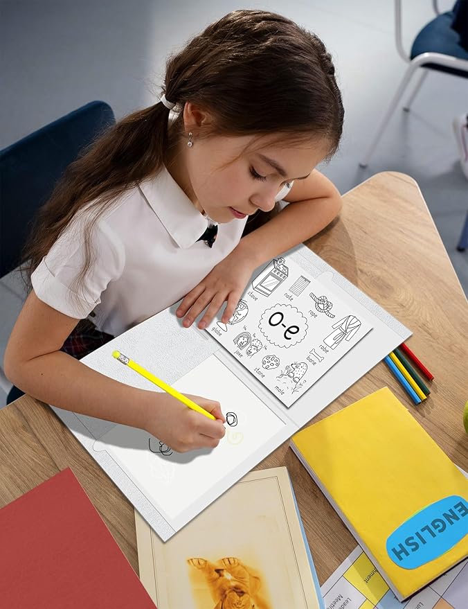 SUNEE Folders with Pockets (25 Pack, White), 2 Pocket Folders Fit Letter Size Paper, Paper File Folder for School Office Home Bussiness