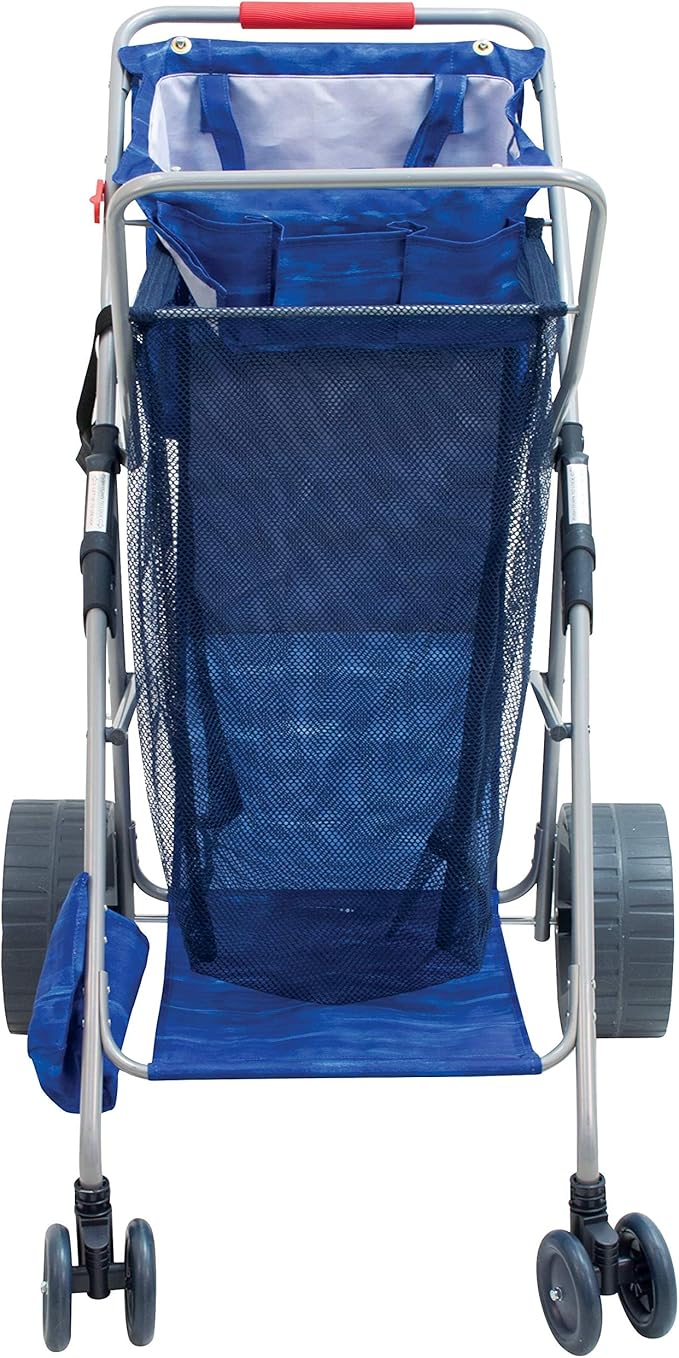 Rio Beach Wonder Wheeler Deluxe Utility, Lawn, and Beach Foldable Cart, Blue