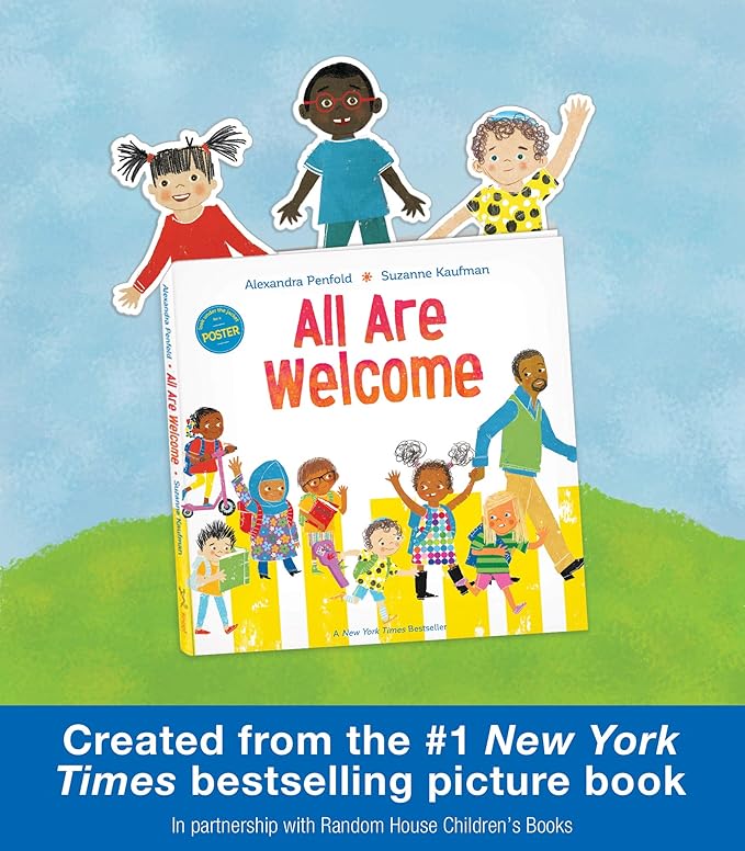 Carson Dellosa 36-Piece All are Welcome Children's Book Cutouts, Diverse Students and Kids Accents for Back to School, Bulletin Board, and Classroom Decor