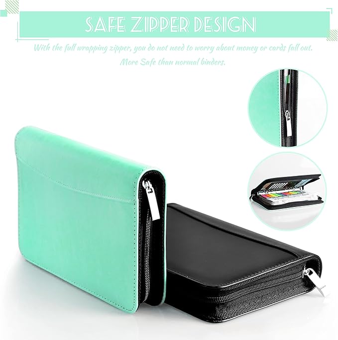 Budget Binder with Zipper Envelopes, Cash Envelopes for Budgeting, A6 PU Leather Budget Planner 2026 with Cash Envelopes Calculator, Bill Money Organizer for Cash Saving Budget System Wallet