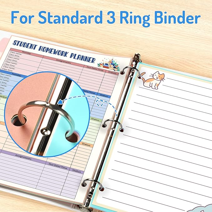Forvencer 8-Tab Binder Dividers with Tabs, Big Tabs, Write&Erase Plastic Dividers for 3 Ring Binder, Binder Tabs for Organizers, 3 Ring Binder Dividers with Tabs for School Office (Pastels, 1 Set)