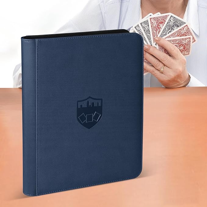 Trading Card Binder 12 Pocket, GERMUN PU Cover Card Binder for 720 Cards, Premium Trading Card Holder Folders, Double Sided Pocket Card Album for MTG, TCG (Blue)
