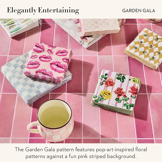 MACKENZIE-CHILDS Dinner Paper Napkins, Stylish Paper Dinner Napkins, Garden Gala