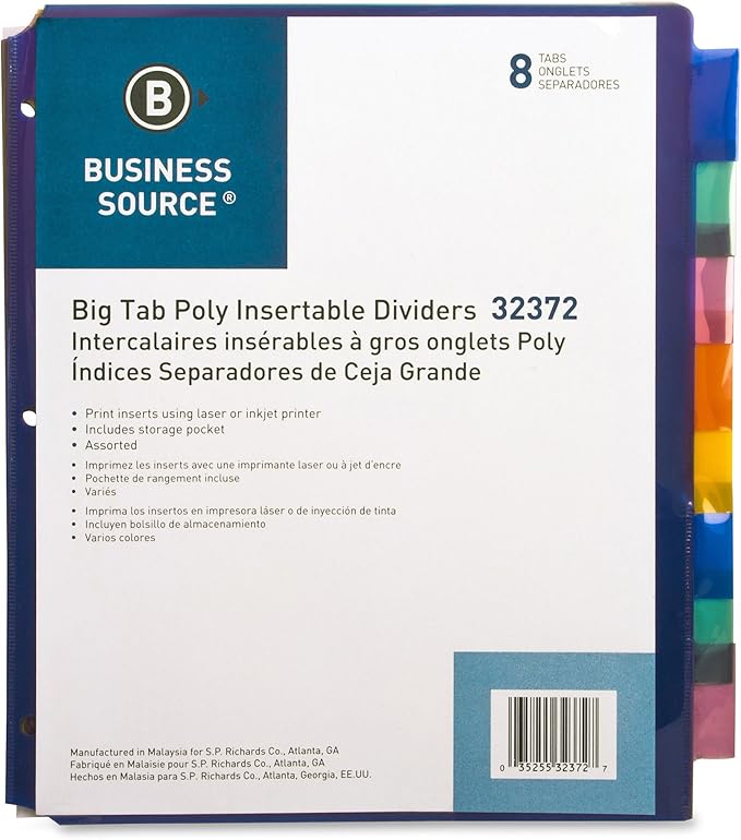 Business Source Pocket Index Dividers (32372)