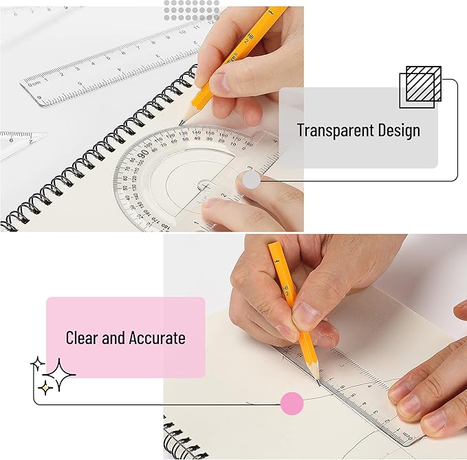 Mr. Pen- Geometry Set, 13 pcs, Compass for Geometry, Protractor Set, Geometry Kit Set with Shatterproof Storage Box, Geometry Kit, Drawing Tools, Drafting Set