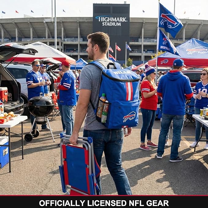 Cooler Backpack – Portable Soft Sided Ice Chest – Insulated Bag Holds 36 Cans - Football Gear – Show Your Team Spirit with Officially Licensed Fan Gear