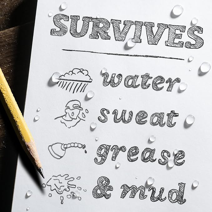 Rite In The Rain Weatherproof Soft Cover Notebook, 3.5" x 5", Yellow Cover, Universal Pattern (No. 374-M)