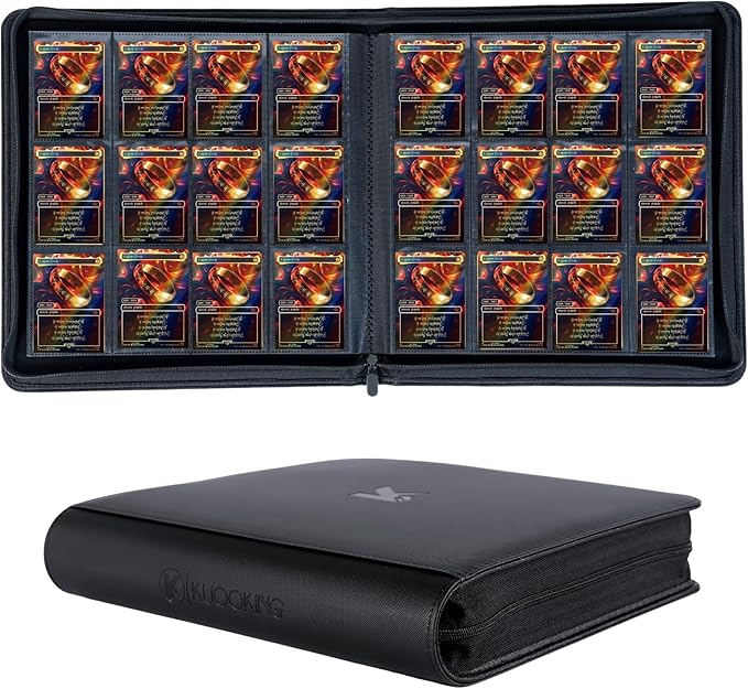 1200+ Pockets Trading Card Binder, 12-Pocket Card Ablum Compatible with lorcana,MTG,Sports Cards & Other Standard Size Trading Card (BLACK)