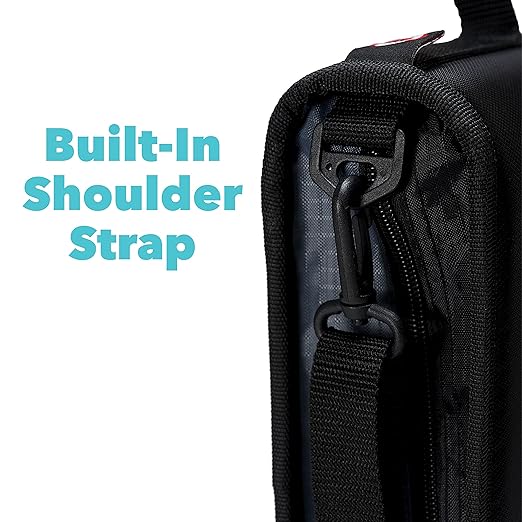 Case-it The Z Shape Zipper Binder - Two Binders in One - Double Sided 1.5 Inch D-Ring - Multiple Pockets - 500 Page Capacity - Comes with Shoulder Strap, Blue Z-176