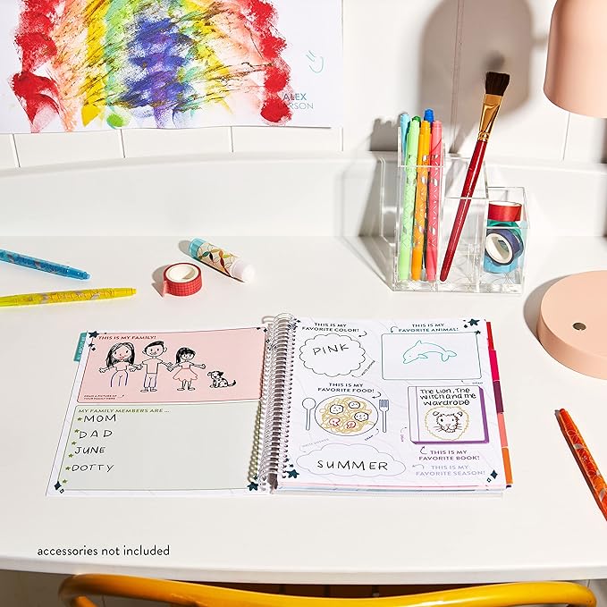 Erin Condren 7'' x 9'' Plastic Spiral Choose Peace Undated Kid's Planner - Calendars, Reading Logs, Stickers, and Creative Planner & Activity Book for Kids by Erin Condren