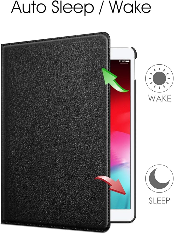Fintie Rotating Case for iPad Air (3rd Gen) 10.5" 2019 / iPad Pro 10.5" 2017 with Built-in Pencil Holder - 360 Degree Rotating Stand Protective Cover, Auto Sleep/Wake (Black)