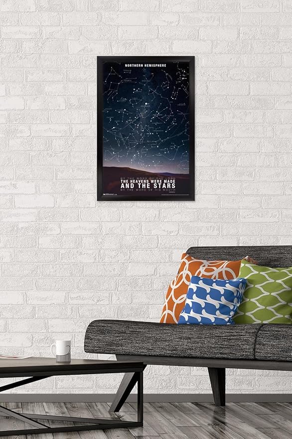 The Stars Wall Poster, 22.4L" x 14.7W", Black Framed Version
