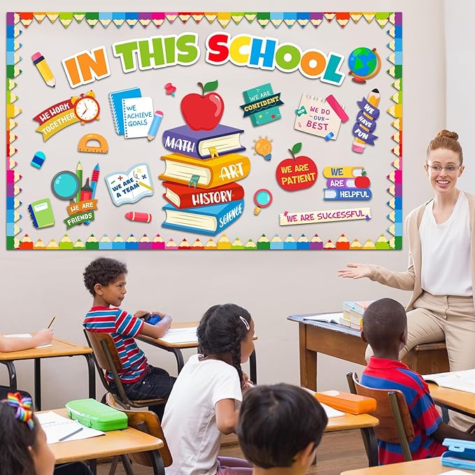 Pasimy in This School Bulletin Board Decorations Motivational Bulletin Board Set Inspirational Affirmation Classroom Decor Cutouts for Elementary Middle Back to School Home Office Wall Door Supplies