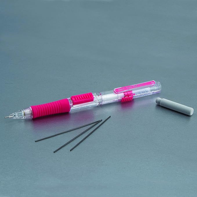 Pentel QUICK CLICK Mechanical Pencil (0.7mm), Pink Barrel, Box of 12 Pencils (PD217P)
