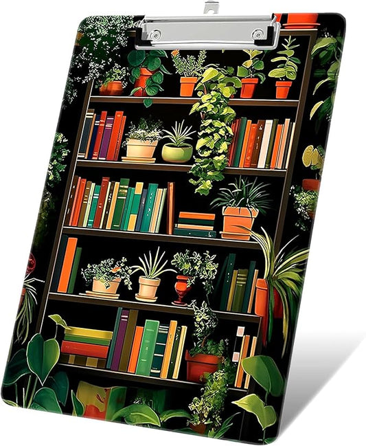 Plastic A4 Clipboards, Cute Fashion Clipboard Decorative, 12.2" x 8.7" Standard A4 Size Clipboards, Plastic Acrylic Clipboard for Teacher, Social Worker, Students,Women, Office Supplies(Plants)