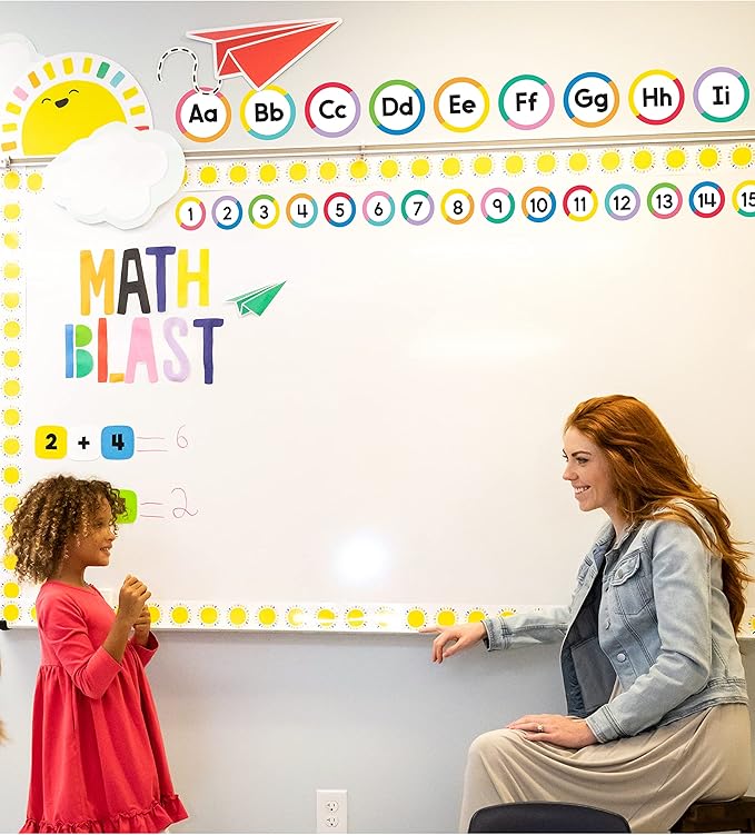 Carson Dellosa 150-Piece Cutout Letters, 4" Colorful Blank, Number, Upper and Lowercase Alphabet Decorations for Bulletin Board, Posterboard, Party, and Classroom Decor
