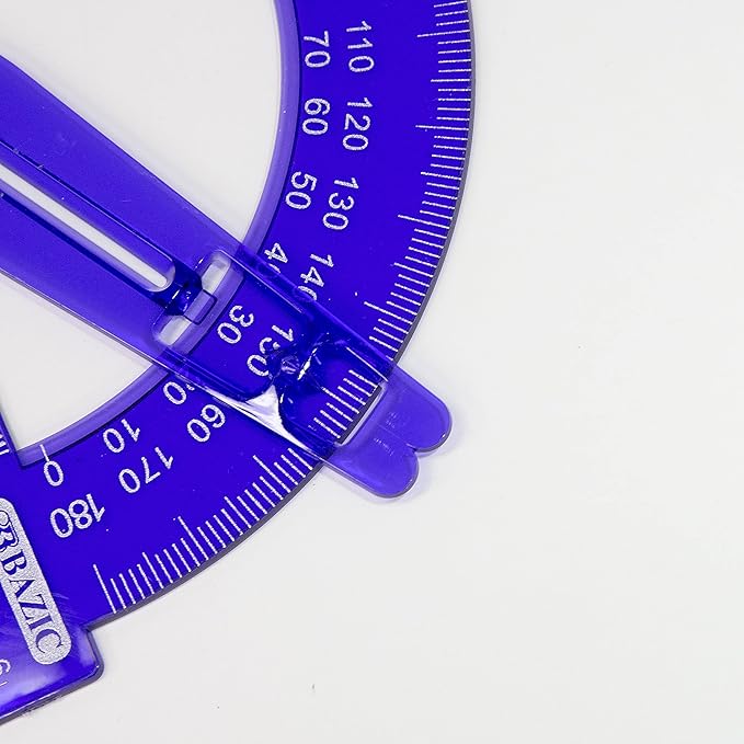 BAZIC PRODUCTS Geometry Set with Pencil Compass – Scale Ruler, HB Wood Pencil, Compass and Protractor Set for Students and Professionals, Ideal Use for Art and Drafting Tools, 144-Packs