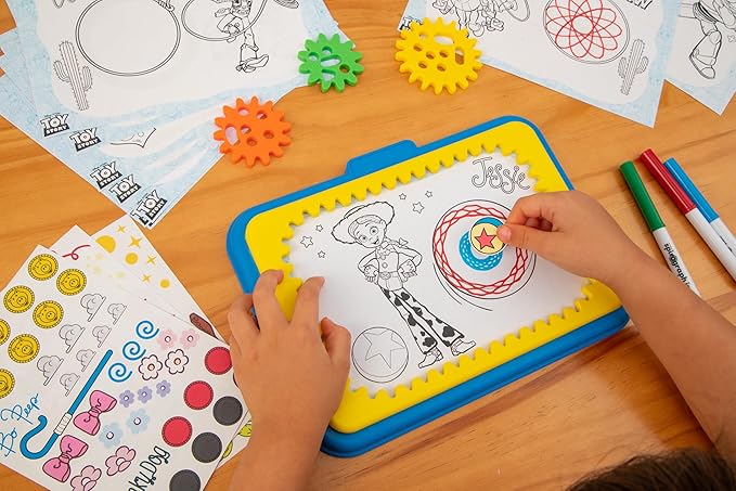 Spirograph Disney Jr. Toddler Arts and Crafts, Drawing Art Kit, Toddler Activities, Drawing Pad, Jumbo Gears, Washable Markers, Unleash Your Child Inner Artist, Ages 3+