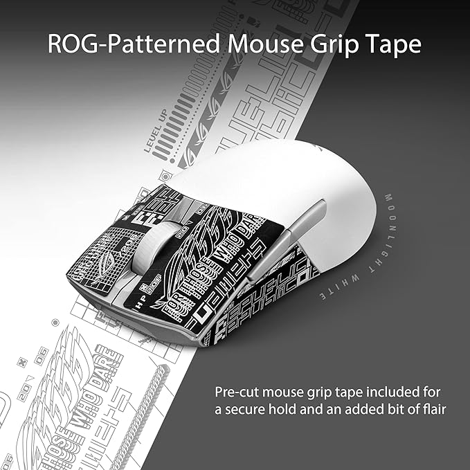 ASUS ROG Keris Wireless Aimpoint Gaming Mouse – Right-Handed Ergonomic, 75g, Tri-Mode Connectivity, 42K DPI, up to 119Hr Battery, PC/Mac Support - White