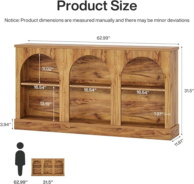 Tribesigns TV Consoles with Storage Cabinets, Television Stand for 55/60/65 Inch TV, Farmhouse Media Entertainment Center Stand for Living Room, Natural Wood
